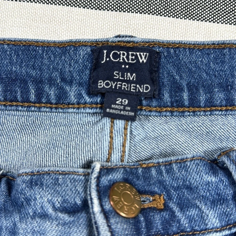 J. Crew Slim Boyfriend High-Waisted Blue‎ Denim Ankle Jeans Women’s Sz 29